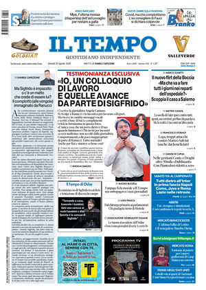 Prima pagina Il Tempo di oggi - Quotidiano regionale