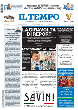 Prima pagina Il Tempo di oggi - Quotidiano regionale