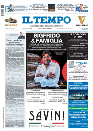 Prima pagina Il Tempo di oggi - Quotidiano regionale