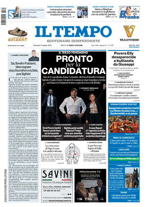 Prima pagina Il Tempo di oggi - Quotidiano regionale