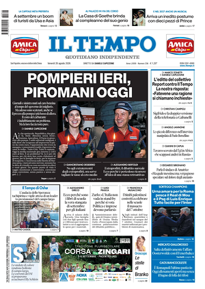 Prima pagina Il Tempo di oggi - Quotidiano regionale
