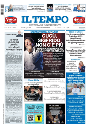 Prima pagina Il Tempo di oggi - Quotidiano regionale