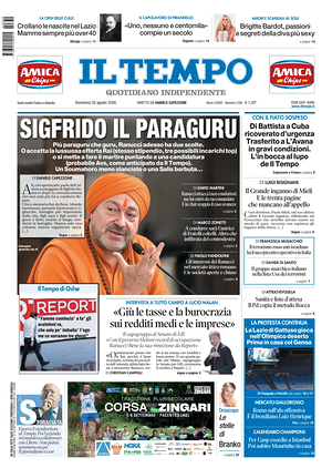 Prima pagina Il Tempo di oggi - Quotidiano regionale
