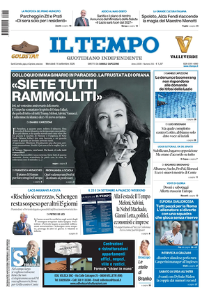 Prima pagina Il Tempo di oggi - Quotidiano regionale