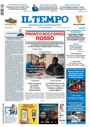 Prima pagina Il Tempo di oggi - Quotidiano regionale