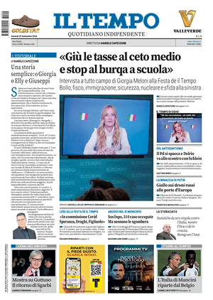 Prima pagina Il Tempo di oggi - Quotidiano regionale
