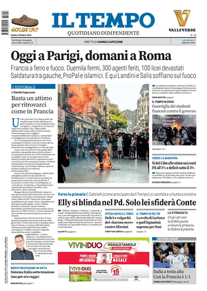 Prima pagina Il Tempo di oggi - Quotidiano regionale