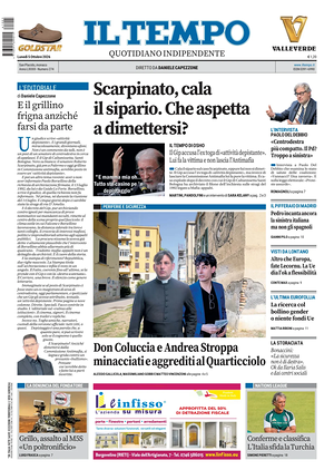 Prima pagina Il Tempo di oggi - Quotidiano regionale
