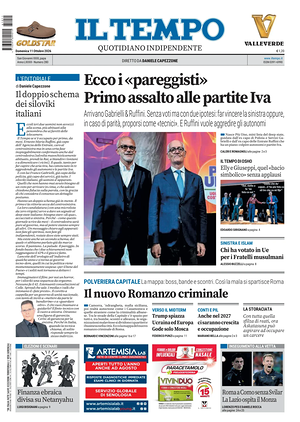 Prima pagina Il Tempo di oggi - Quotidiano regionale