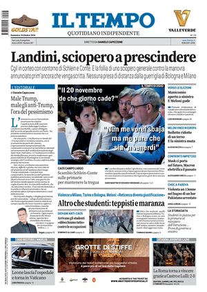 Prima pagina Il Tempo di oggi - Quotidiano regionale