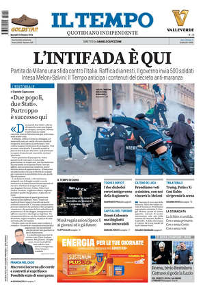 Prima pagina Il Tempo di oggi - Quotidiano regionale