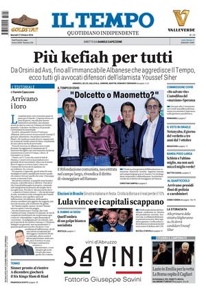 Prima pagina Il Tempo di oggi - Quotidiano regionale