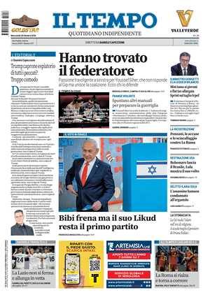 Prima pagina Il Tempo di oggi - Quotidiano regionale