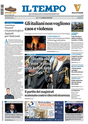 Prima pagina Il Tempo di oggi - Quotidiano regionale