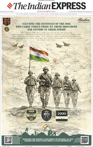 Prima pagina The Indian Express di oggi - Quotidiano estero