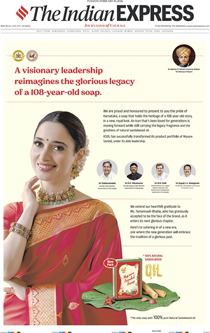 Prima pagina The Indian Express di oggi - Quotidiano estero