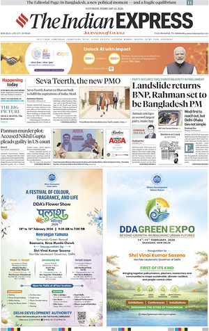 Prima pagina The Indian Express di oggi - Quotidiano estero