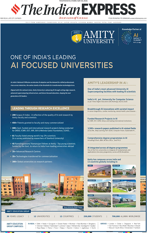 Prima pagina The Indian Express di oggi - Quotidiano estero