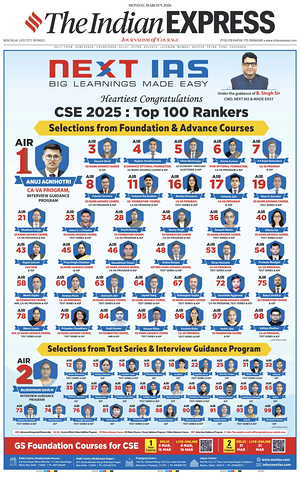 Prima pagina The Indian Express di oggi - Quotidiano estero