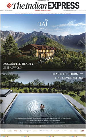 Prima pagina The Indian Express di oggi - Quotidiano estero