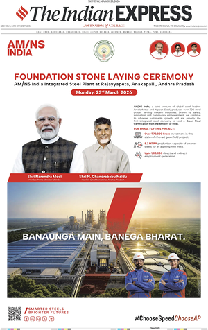 Prima pagina The Indian Express di oggi - Quotidiano estero