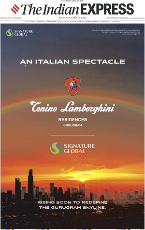 Prima pagina The Indian Express di oggi - Quotidiano estero