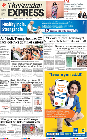 Prima pagina The Indian Express di oggi - Quotidiano estero