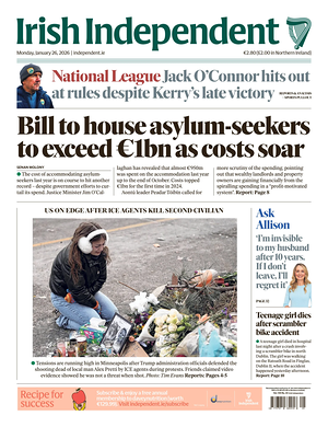 Prima pagina Irish Independent di oggi - Quotidiano estero