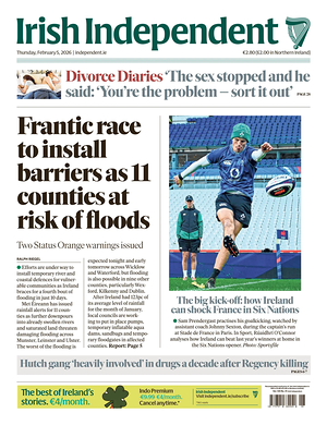 Prima pagina Irish Independent di oggi - Quotidiano estero