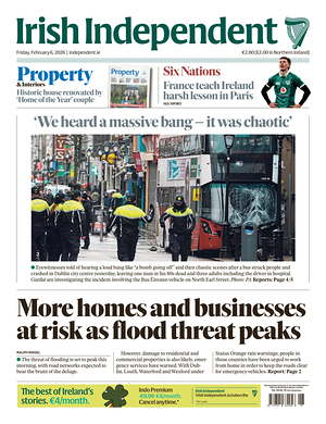 Prima pagina Irish Independent di oggi - Quotidiano estero