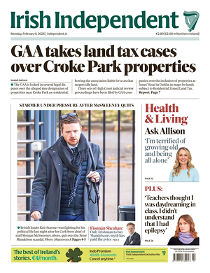 Prima pagina Irish Independent di oggi - Quotidiano estero