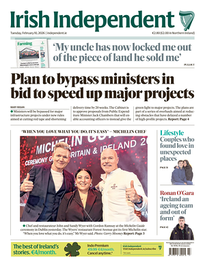 Prima pagina Irish Independent di oggi - Quotidiano estero