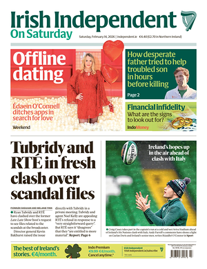Prima pagina Irish Independent di oggi - Quotidiano estero