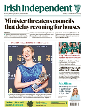 Prima pagina Irish Independent di oggi - Quotidiano estero