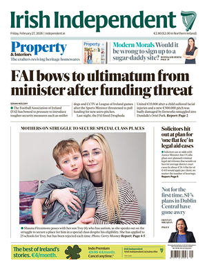 Prima pagina Irish Independent di oggi - Quotidiano estero