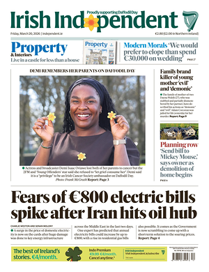 Prima pagina Irish Independent di oggi - Quotidiano estero