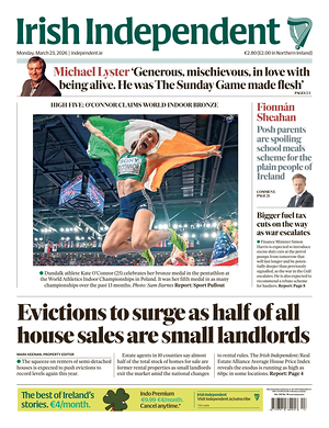 Prima pagina Irish Independent di oggi - Quotidiano estero