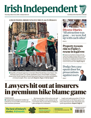 Prima pagina Irish Independent di oggi - Quotidiano estero