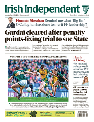 Prima pagina Irish Independent di oggi - Quotidiano estero
