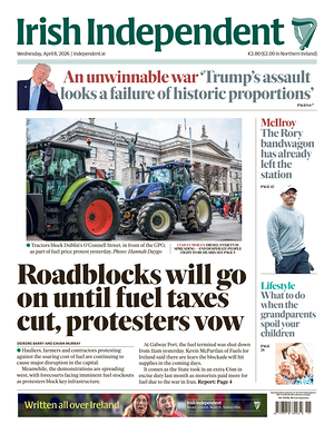 Prima pagina Irish Independent di oggi - Quotidiano estero