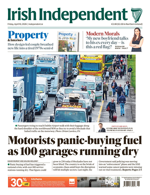 Prima pagina Irish Independent di oggi - Quotidiano estero