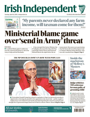 Prima pagina Irish Independent di oggi - Quotidiano estero