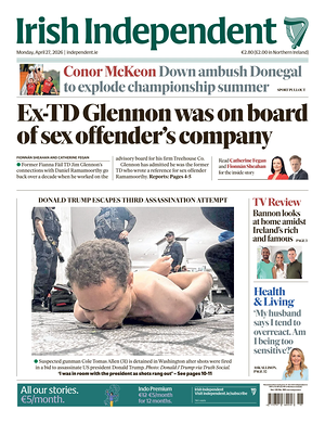 Prima pagina Irish Independent di oggi - Quotidiano estero