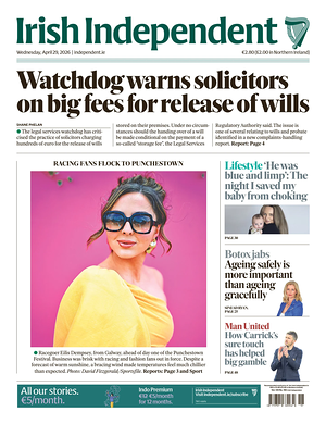 Prima pagina Irish Independent di oggi - Quotidiano estero