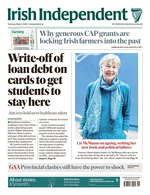 Prima pagina Irish Independent di oggi - Quotidiano estero