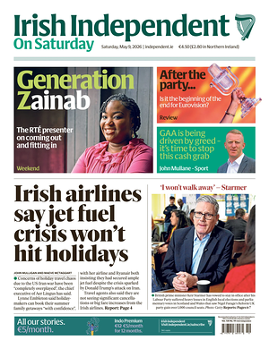 Prima pagina Irish Independent di oggi - Quotidiano estero