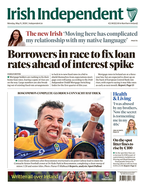 Prima pagina Irish Independent di oggi - Quotidiano estero
