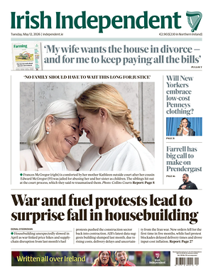 Prima pagina Irish Independent di oggi - Quotidiano estero