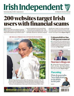 Prima pagina Irish Independent di oggi - Quotidiano estero