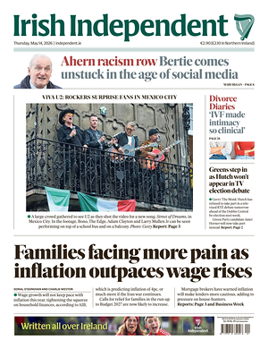Prima pagina Irish Independent di oggi - Quotidiano estero